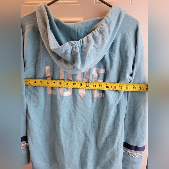 Victoria’s Secret pullover hoodie LOVE-teal - Picture 10 of 12